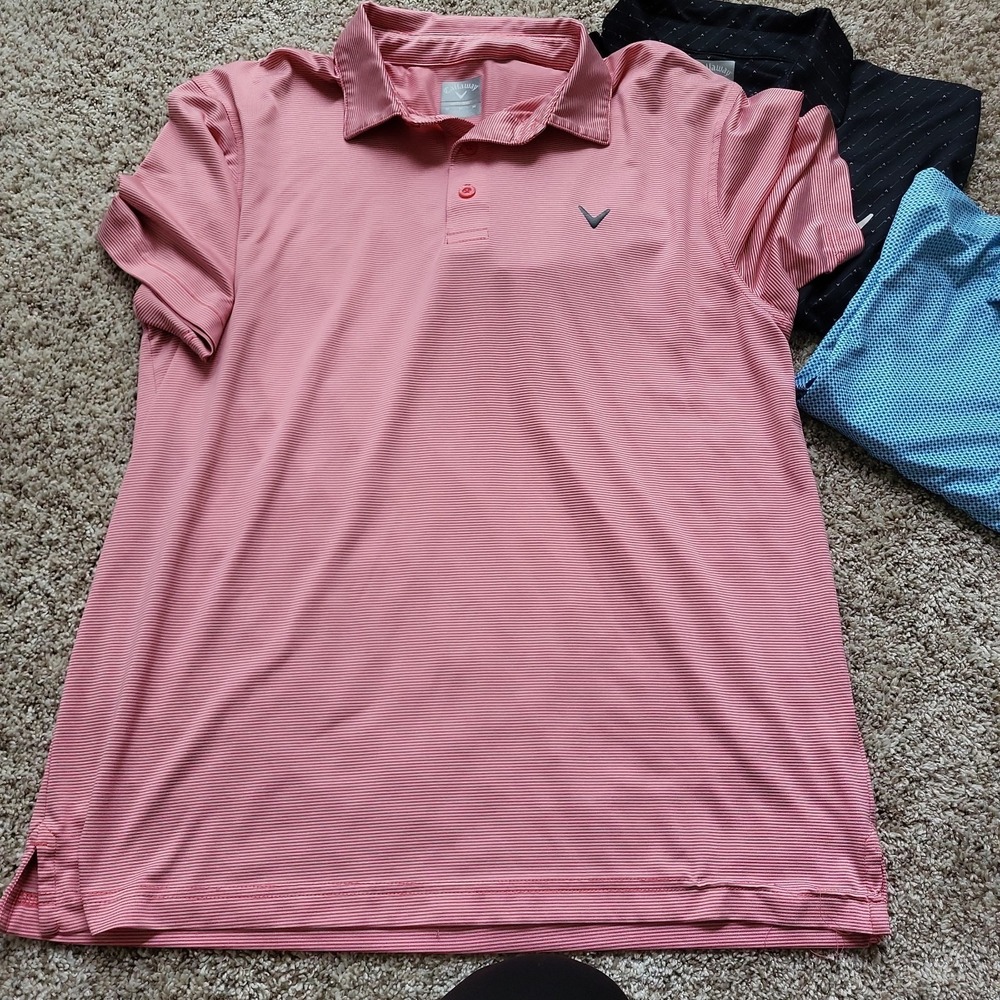 Lot Of 3 Callaway Opti Dri Swing Tech Performance Polos Men's M All Over Print - Picture 6 of 9